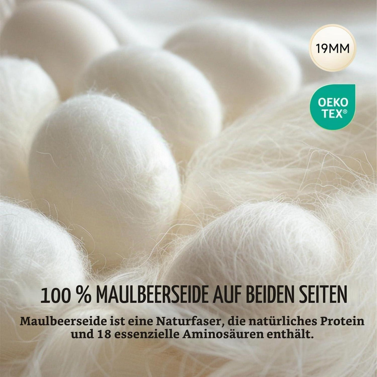 Maulbeerseide Kissenbezug 2er Set für Gedächtnisschaumkissen