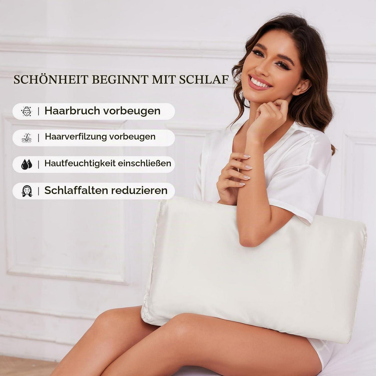 Maulbeerseide Kissenbezug 2er Set für Gedächtnisschaumkissen