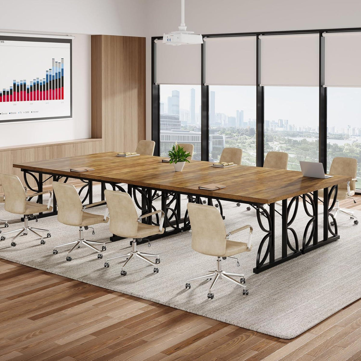 Großer Schreibtisch 180x80cm – Industrie Design für Büro & Home