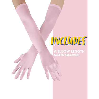 Lange Satin Handschuhe 20er Jahre Rosa – Oper, Hochzeit, Halloween