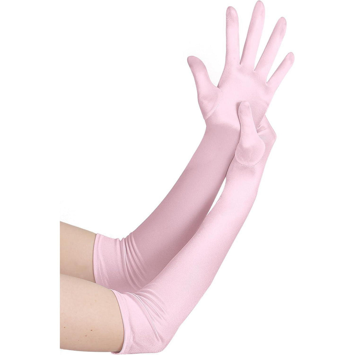 Lange Satin Handschuhe 20er Jahre Rosa – Oper, Hochzeit, Halloween