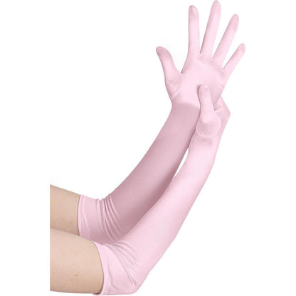 Lange Satin Handschuhe 20er Jahre Rosa – Oper, Hochzeit, Halloween