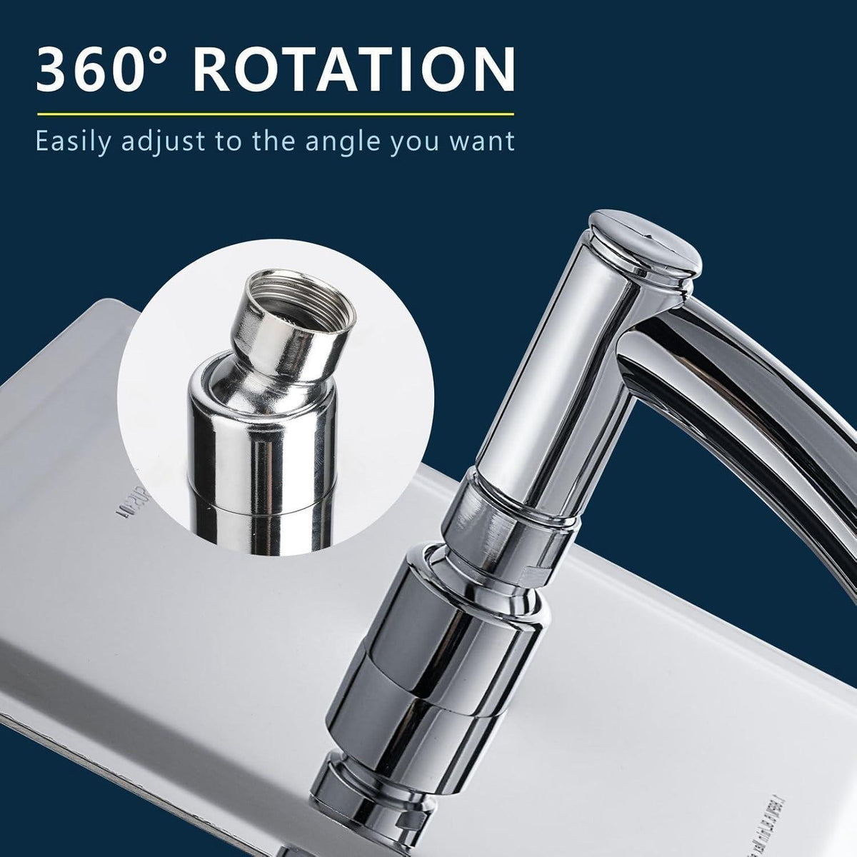 Quadratischer Regenduschkopf mit Handbrause – Chrom Edelstahl
