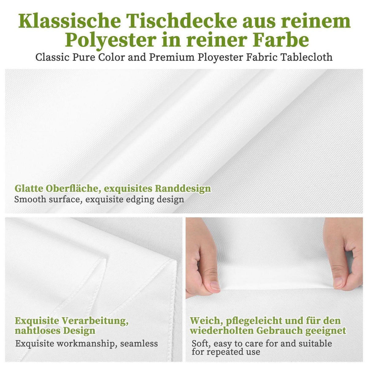 10x Tischdecke für Biertisch – Weiß, 100x250 cm