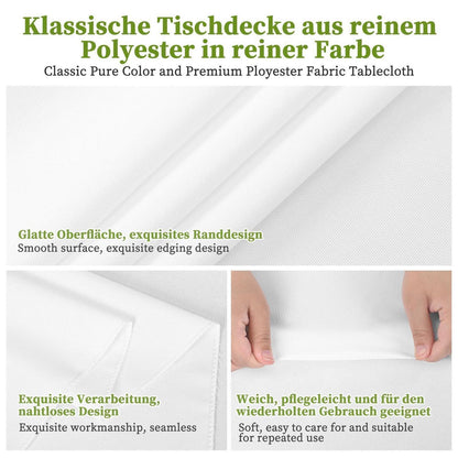 10x Tischdecke für Biertisch – Weiß, 100x250 cm