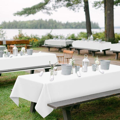 10x Tischdecke für Biertisch – Weiß, 100x250 cm