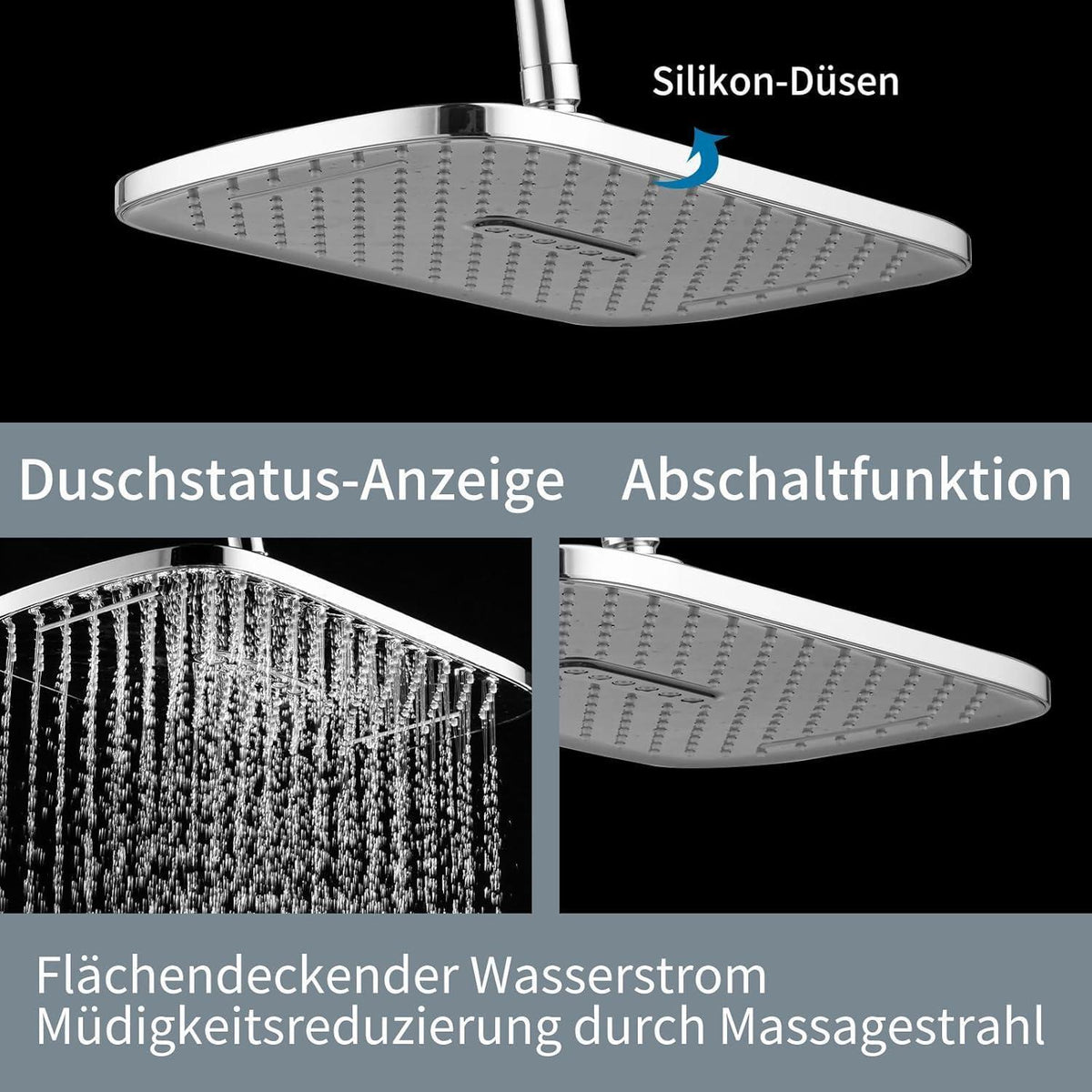 12 Zoll Regendusche mit Anti-Kalk-Düsen & Wassersparend