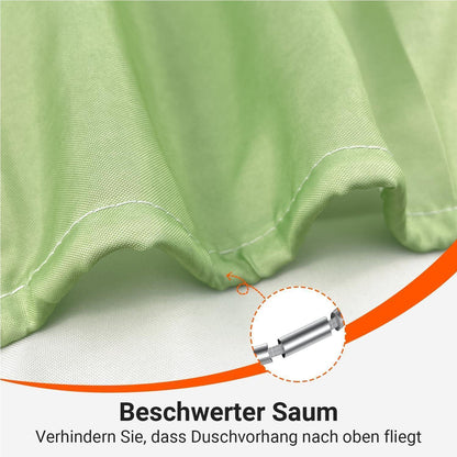 Duschvorhang 180x200 cm Grünes Lächeln, wasserabweisend & schimmelresistent