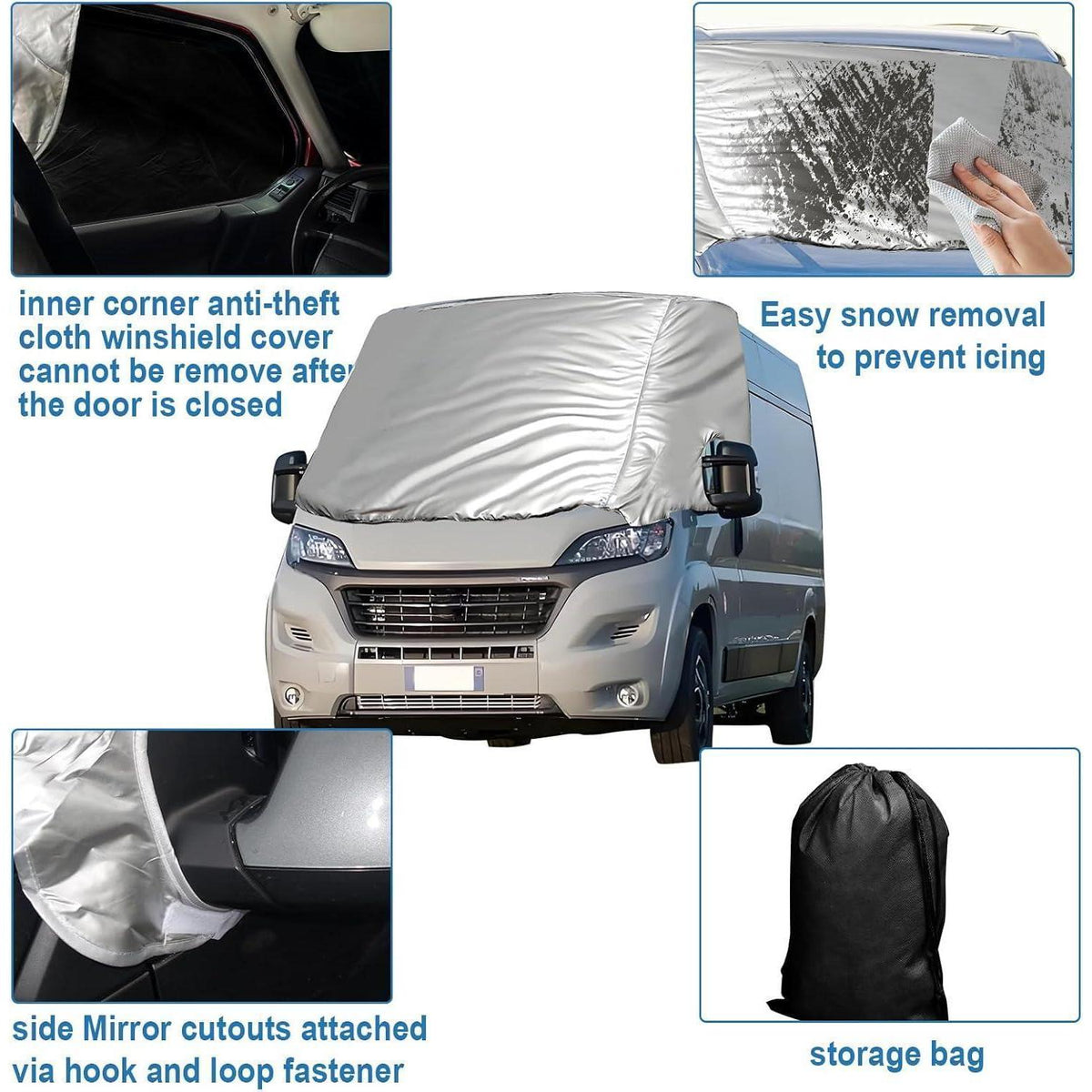 Thermo Frontscheibenabdeckung VW T6 2016-2022 – Frost, Schnee & UV Schutz