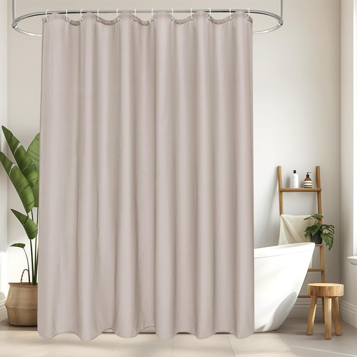 Wasserdichter Duschvorhang Stoff 180x200 cm Sandfarben
