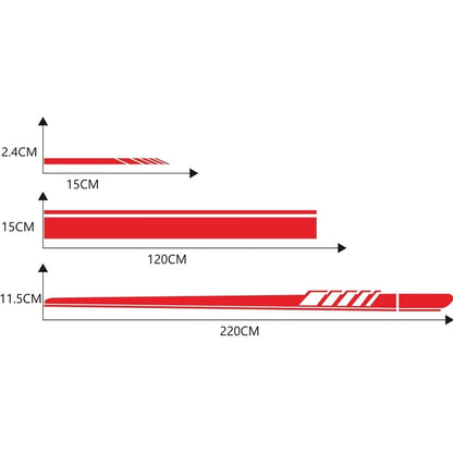 Racing Streifen Auto Aufkleber Set – 5 Stück Rot