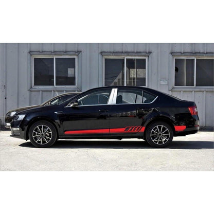 Racing Streifen Auto Aufkleber Set – 5 Stück Rot