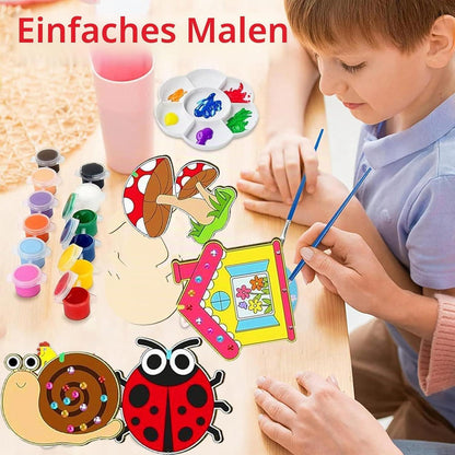 Holztiere Bastelset für Kinder – 280 Teile zum Malen & Dekorieren