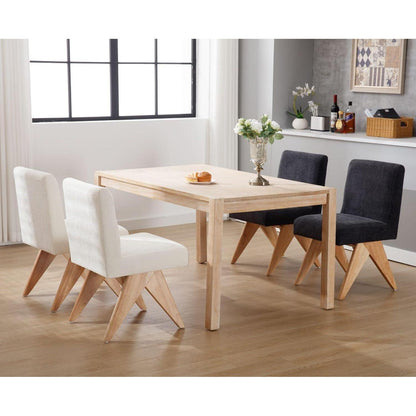 Esszimmerstühle Set 4er – Chenille Polsterstühle Holzbeine