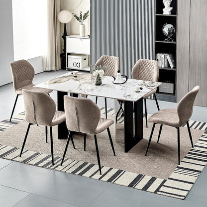 Gepolsterte Esszimmerstühle 6er Set – Braun, Ergonomisch & Modern