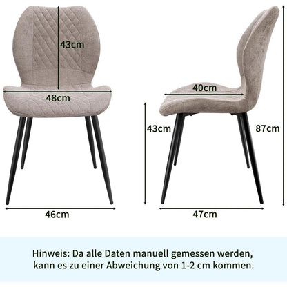 Gepolsterte Esszimmerstühle 6er Set – Braun, Ergonomisch & Modern