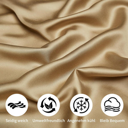 Bettwäsche-Set Bambus Khaki 220x240 cm + 2x 80x80 cm