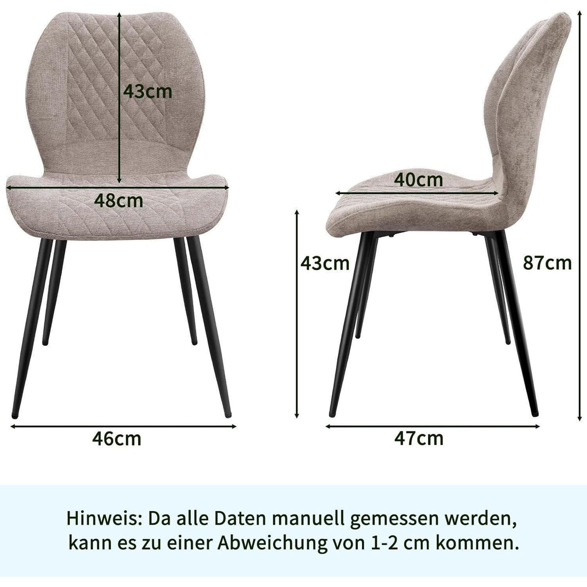 Gepolsterte Esszimmerstühle 4er Set – Braun, Modern & Komfortabel