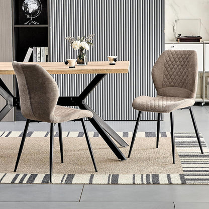Gepolsterte Esszimmerstühle 4er Set – Braun, Modern & Komfortabel