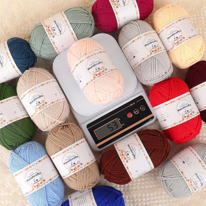 Häkelwolle Set 17 Farben - 600g Acryl Baumwolle zum Stricken