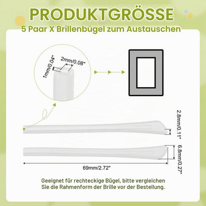 Silikon Brillenbügel Ersatz – Anti-Rutsch Endkappen 1x2mm