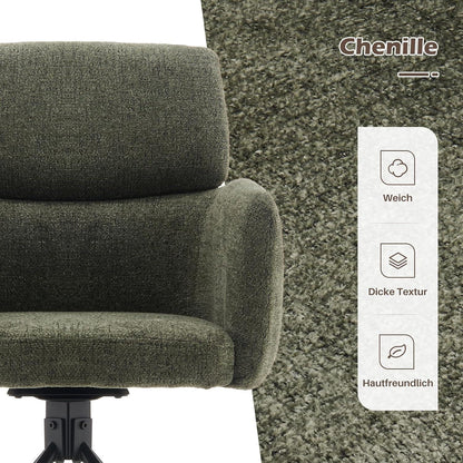 Drehbarer Esszimmerstuhl mit Chenillebezug (Grün)