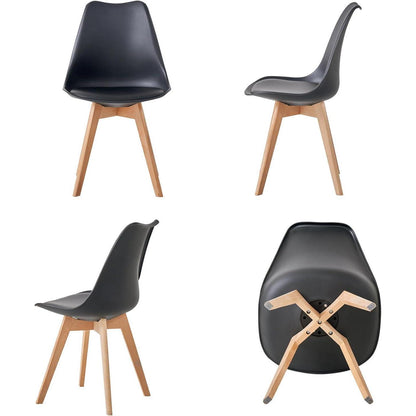 Esszimmer-Set: Esstisch (110x70cm) mit 6 skandinavischen Stühlen