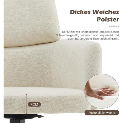 Drehbarer Esszimmerstuhl Chenille Beige – Bequemer Bürostuhl