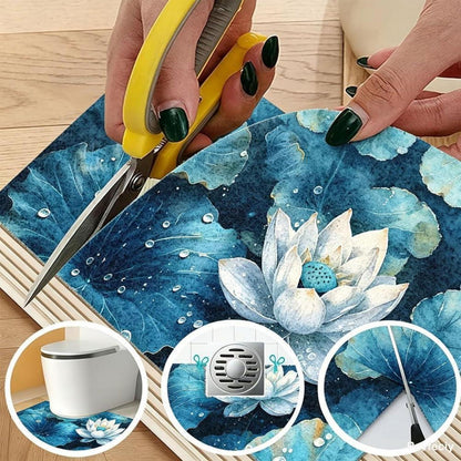 Rutschfeste Duschmatte 150x150 cm – Modernes Lotus-Muster