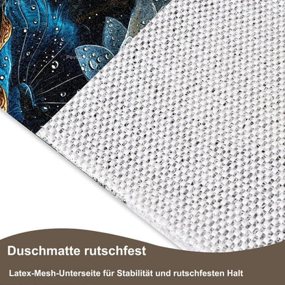 Rutschfeste Duschmatte 130x150 cm – Modernes Lotus-Muster