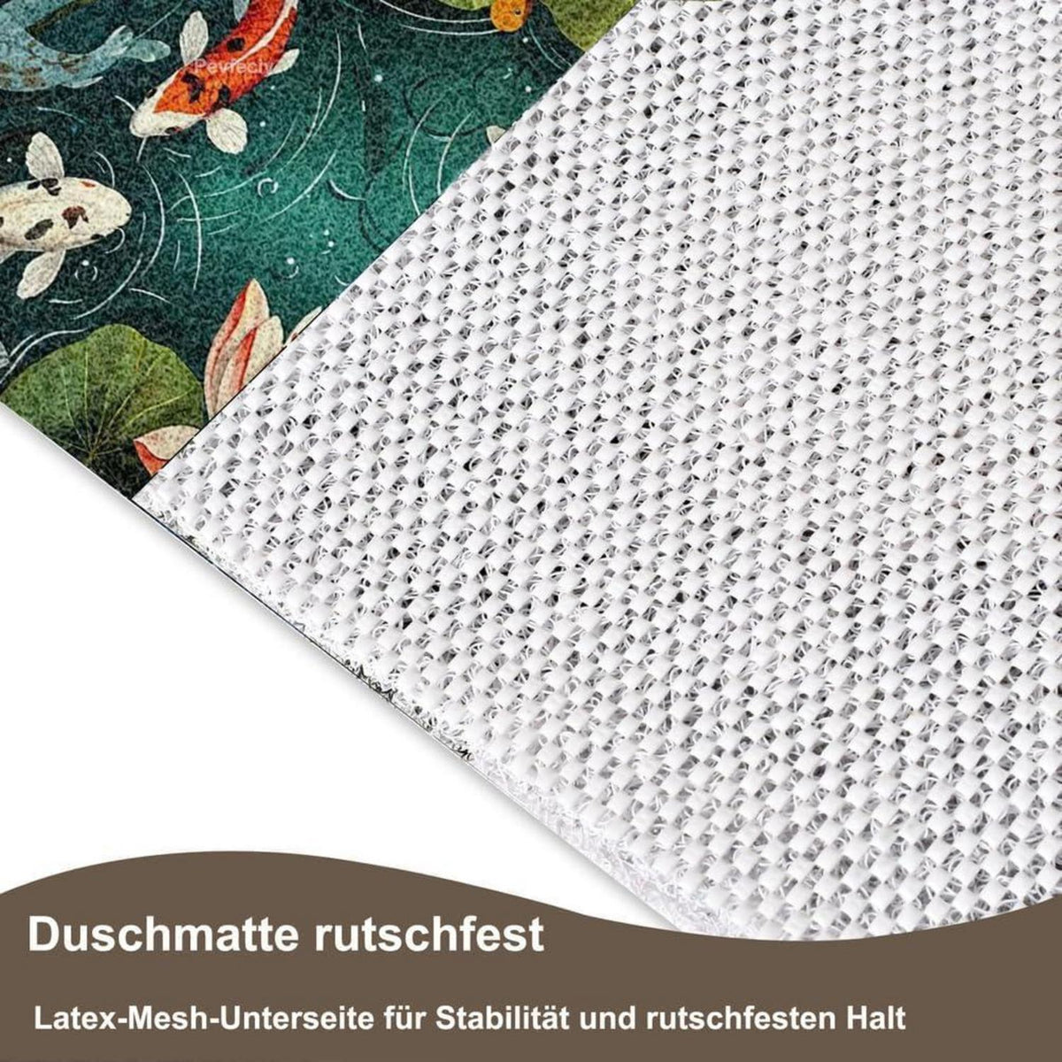 Rutschfeste Duschmatte 120x150 cm – Modernes Lotus-Muster