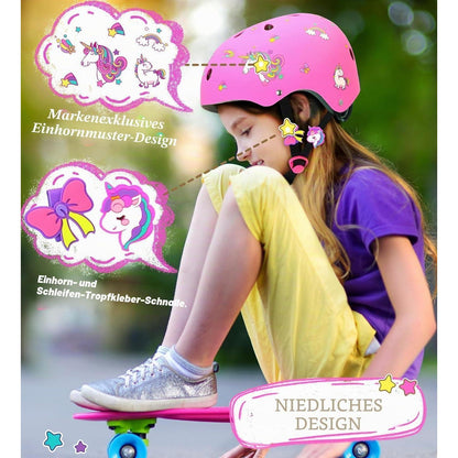 Einhorn Kinderhelm Fahrradhelm Rosa, 48-52 cm