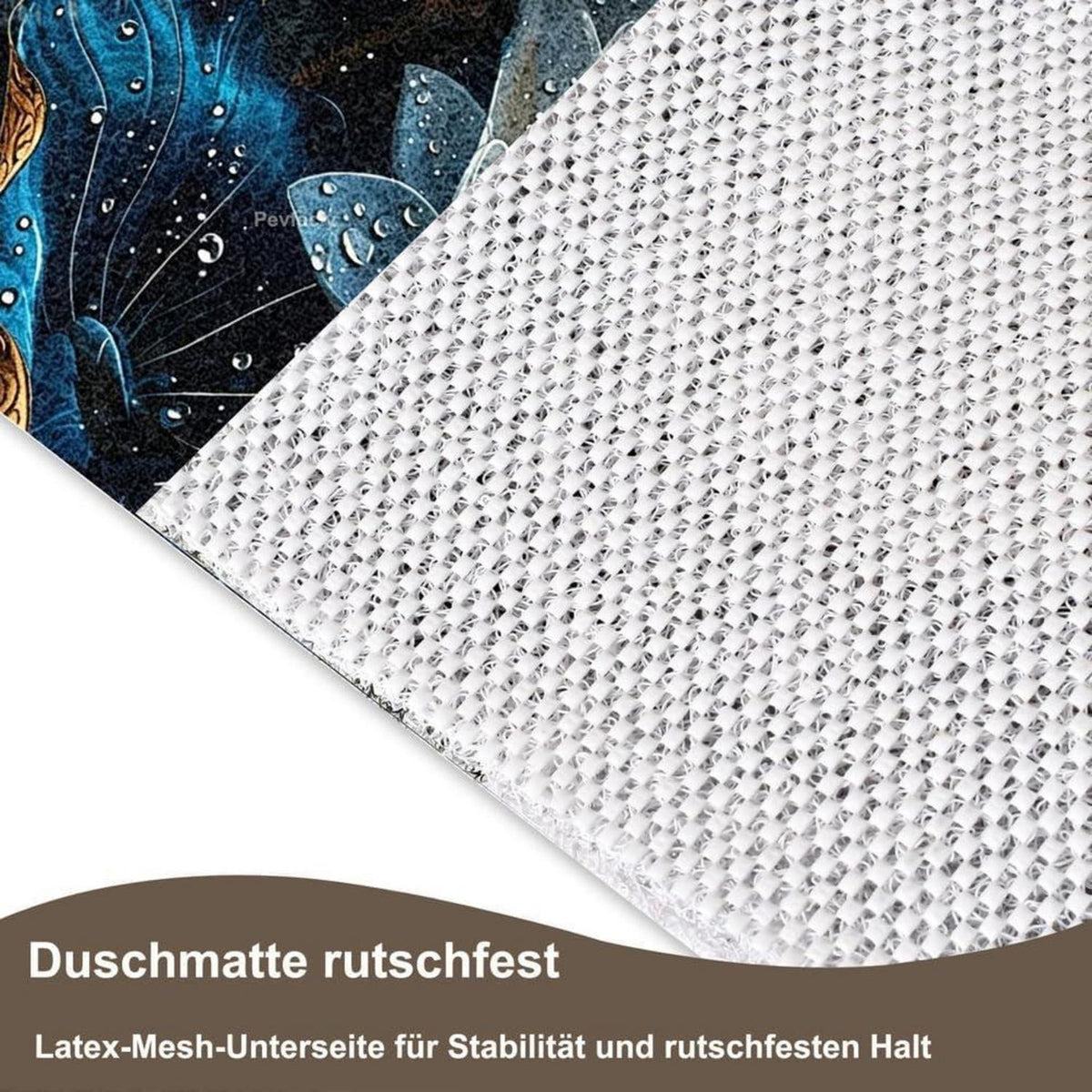 Rutschfeste Duschmatte 100x150 cm – Modernes Lotus-Muster