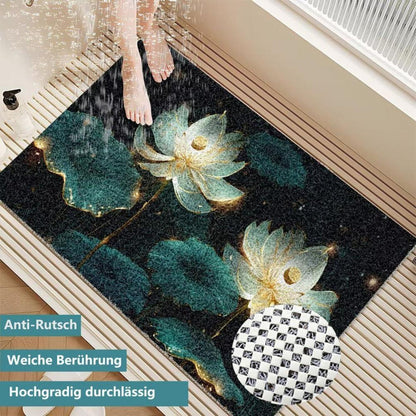 Rutschfeste Duschmatte 100x150 cm – Modernes Lotus-Muster