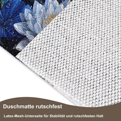 Rutschfeste Duschmatte 140x140 cm – Modernes Lotus-Muster