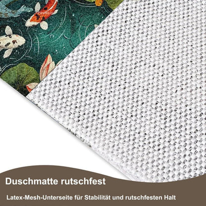 Rutschfeste Duschmatte 130x130 cm – Modernes Lotus-Muster