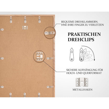 Bilderrahmen Eiche 50x70cm mit Passepartout 40x50cm (2er Set)