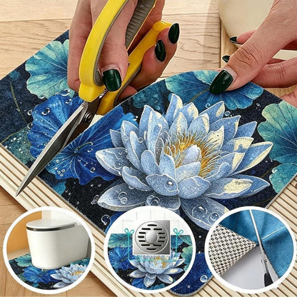 Rutschfeste Duschmatte 120x150 cm – Modernes Lotus-Muster