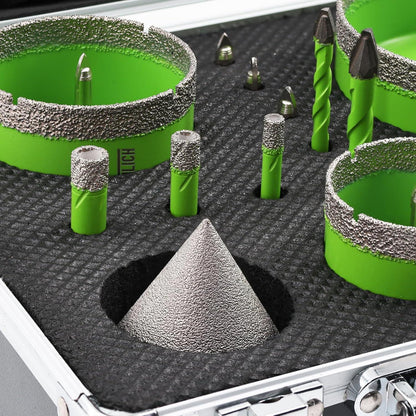 Diamant Fliesenbohrer Set 16-teilig mit Trennscheibe