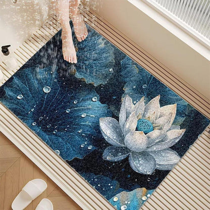 Rutschfeste Duschmatte 110x130 cm – Modernes Lotus-Muster