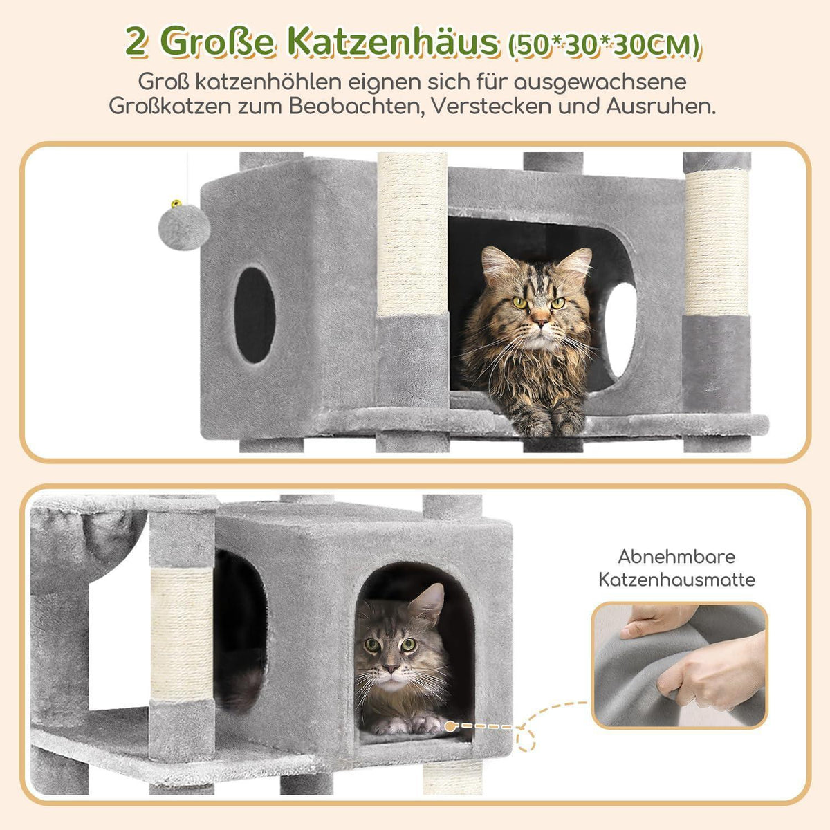 XXL Eck-Kratzbaum für Große Katzen – Stabil & Platzsparend