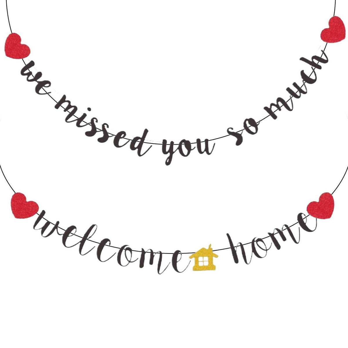 Willkommensdeko Set mit Herzen & Haus – Home Decor Banner