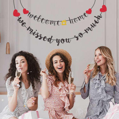 Willkommensdeko Set mit Herzen & Haus – Home Decor Banner