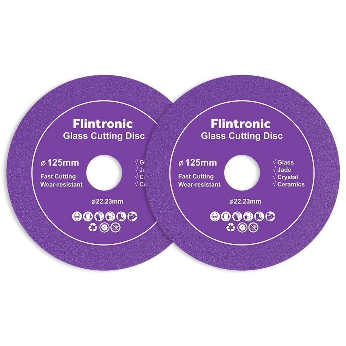 Diamant-Trennscheibe 125mm für Glas & Keramik (2 Stück, Lila)