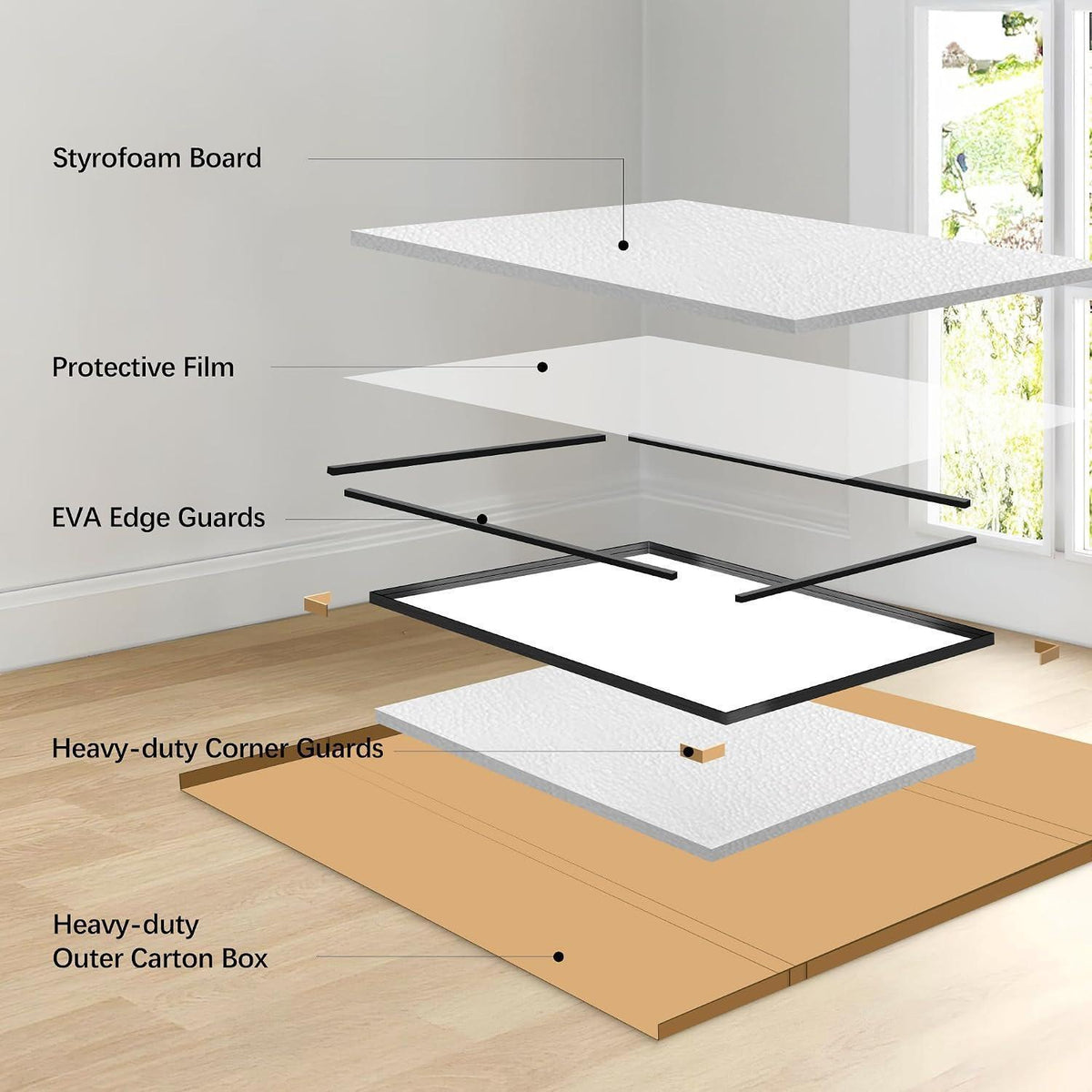 Schwarzer Wandspiegel 75x90 cm – Modern & Robust
