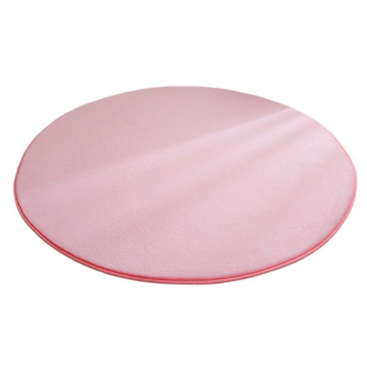 Runder Korallensamt Teppich – Rosa, 180cm – Rutschfest & Waschbar