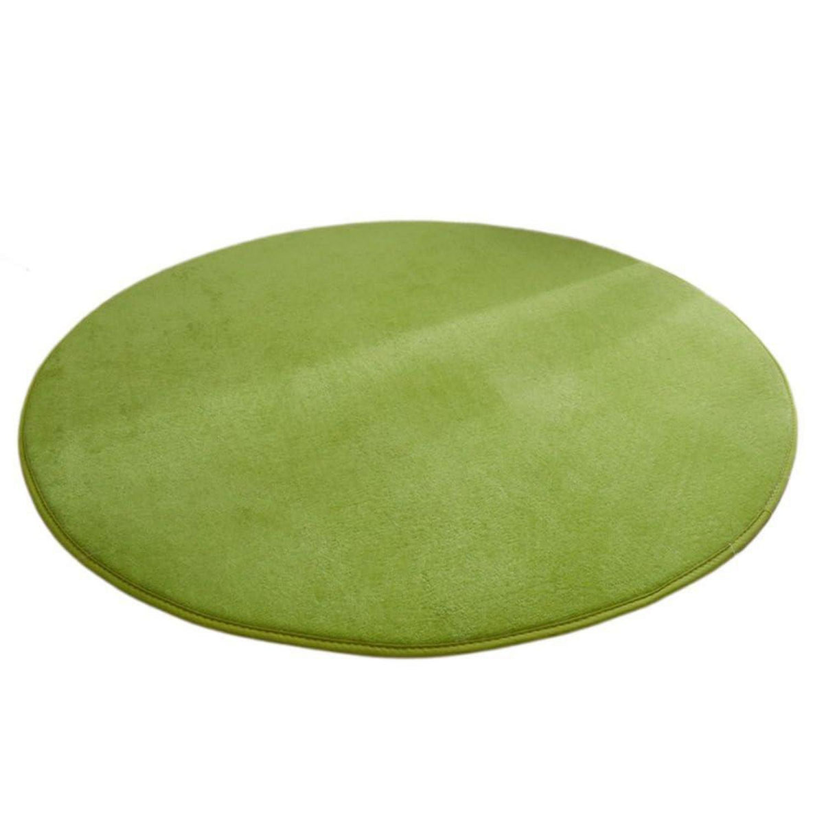 Runder Korallensamt Teppich – Rutschfest, Grasgrün, 200cm