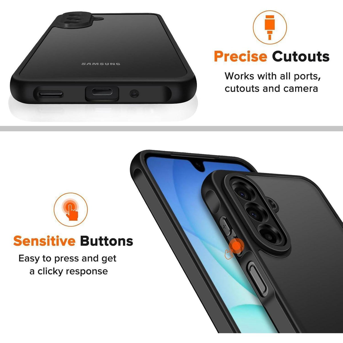 Schutzhülle mit Panzerglas für Samsung Galaxy A17 4G/5G Schwarz