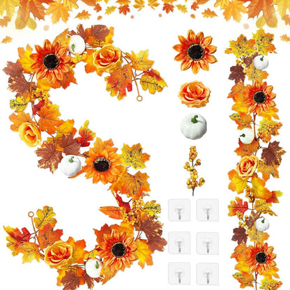 Künstliche Ahornblattgirlande - 2er Set für Herbstdeko