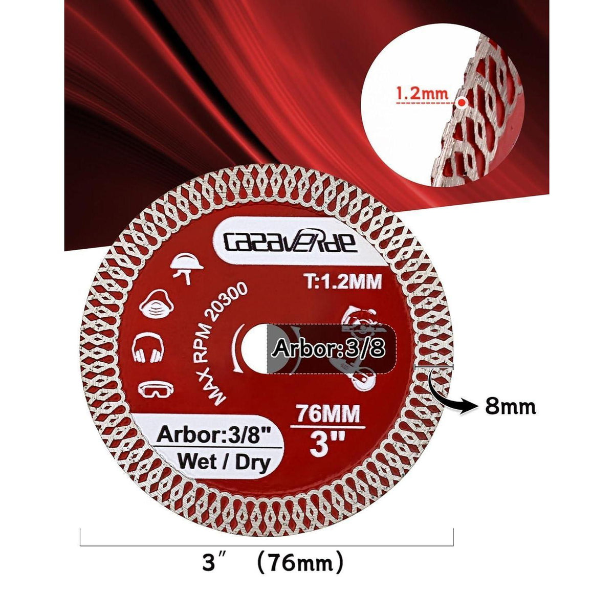 Diamantscheibe 76mm extra dünn für Fliesen & Stein